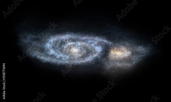 Fototapeta Whirlpool Galaxy 3d particle visualization
