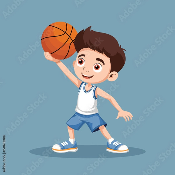 Fototapeta a child is playing basketball