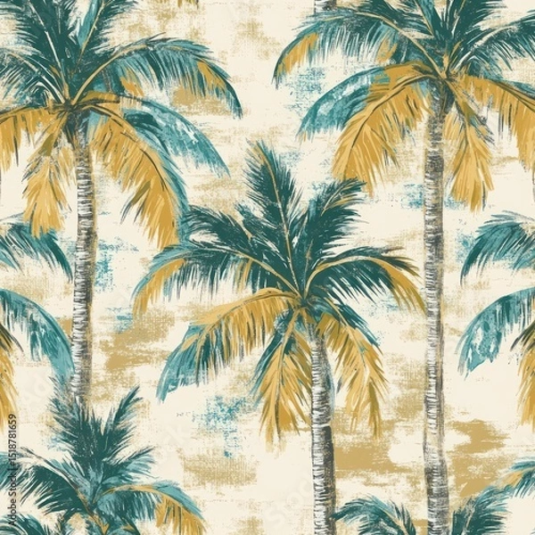 Obraz palm trees on the beach By Generated AI
