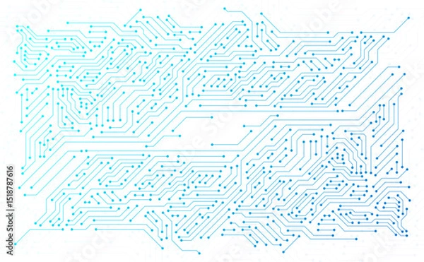 Fototapeta Circuit board technology pattern isolated on transparent background. Electronic circuit board hi tech connection system. Motherboard Digital Chip