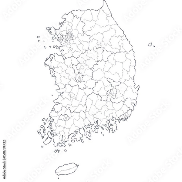 Fototapeta Map of  South Korea. republic of korea.