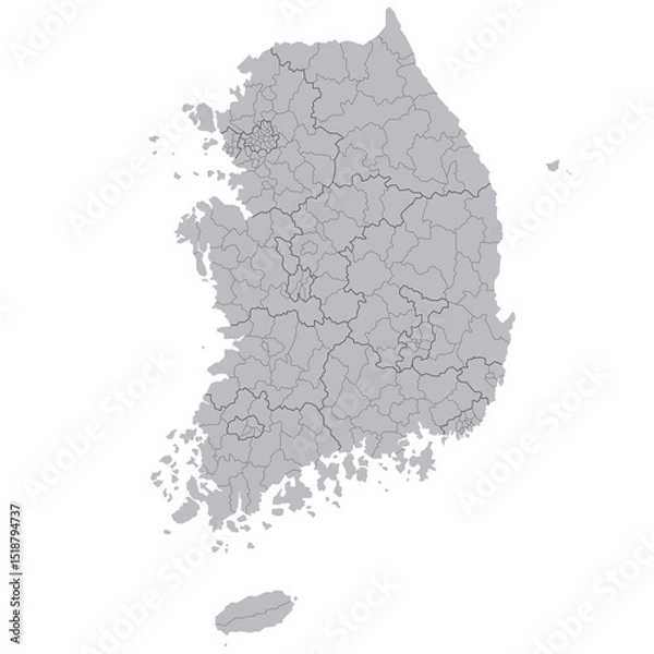 Fototapeta Map of  South Korea. republic of korea.