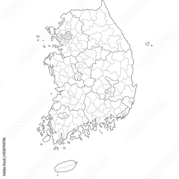 Fototapeta Map of  South Korea. republic of korea.