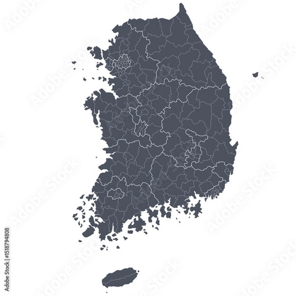 Fototapeta Map of  South Korea. republic of korea.