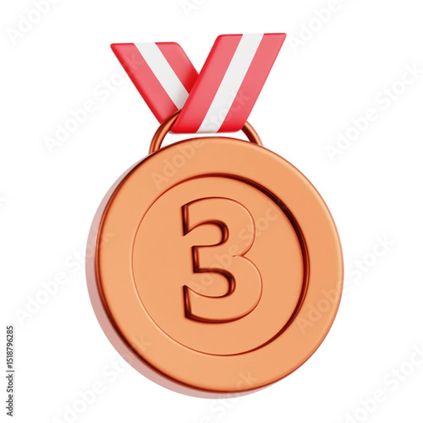 Obraz Bronze Medal 3D Icon