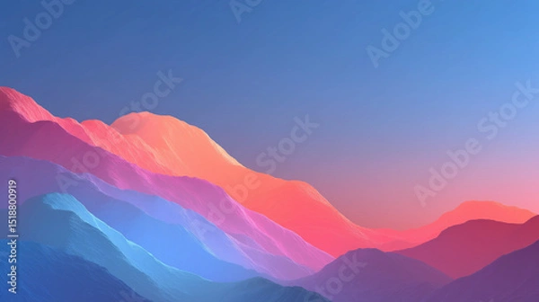 Fototapeta 虹色に輝く雲が浮かぶ幻想的な空のデジタルイラスト