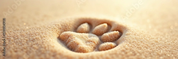 Fototapeta Paw Print in Sand