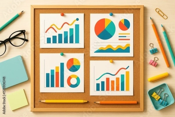 Obraz Business charts graphs data analysis marketing strategy planning