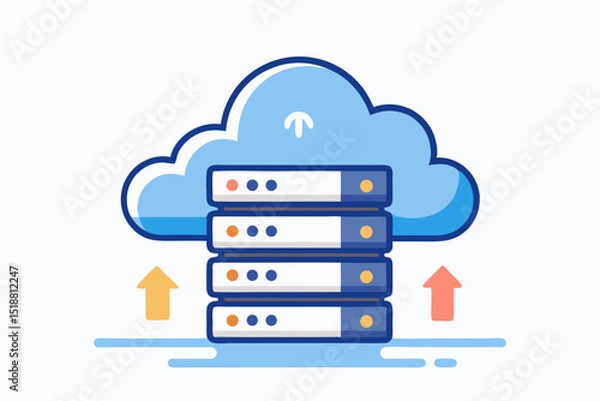 Fototapeta cloud data migration arrow transitions