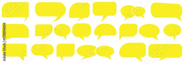 Obraz speech bubbles set collection, speech, comic, cartoon, talk. dialogue box silhouette vector set.