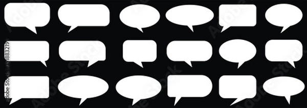 Fototapeta Big set of speech bubbles. speech bubbles represent online chatting, social media discussions, and the exchange of ideas in a connected digital world.