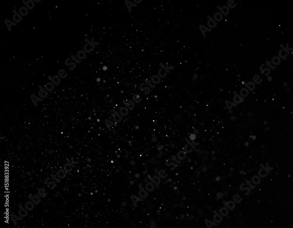 Fototapeta Dust Particle Overlay on Black Background Overlay