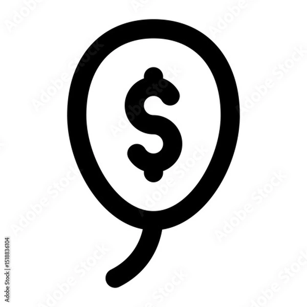 Obraz Economic bubble icon with outline style.