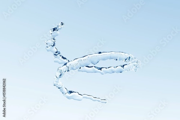 Obraz 螺旋を描き上昇する水の造形の3Dイラスト