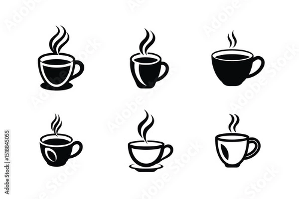 Fototapeta Coffee Cup Silhouette Icon Set