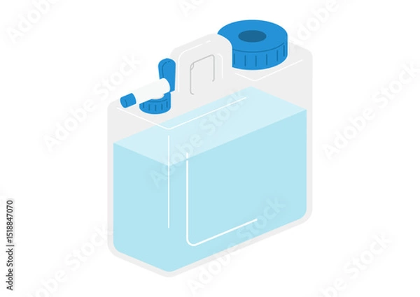 Obraz 水が入ったウォータータンクのイラスト・正面