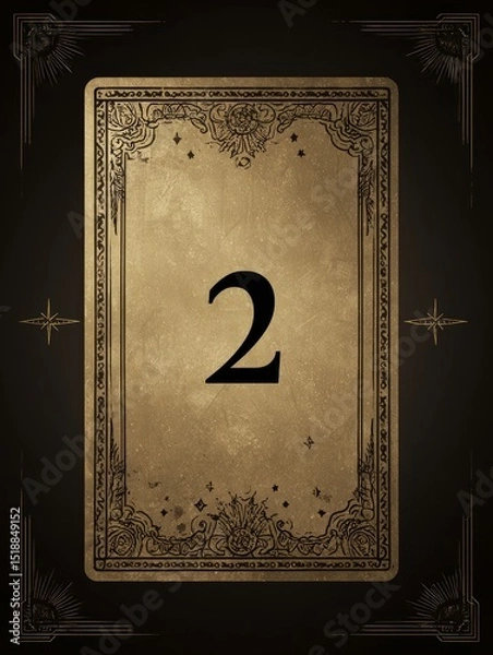Fototapeta A card with the number 2 on it