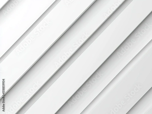 Fototapeta Minimalist white geometric line background with light-shadow symmetry: modern tech aesthetic for product showrooms, digital interfaces, or abstract spatial design