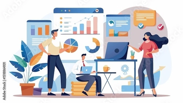 Fototapeta Access real-time data and reporting capabilities to make informed decisions related to your workforce and optimize HR strategies.