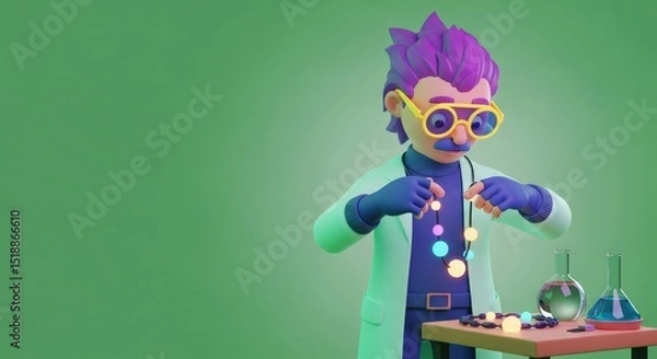 Fototapeta Scientist performing experiment with bubbling flasks