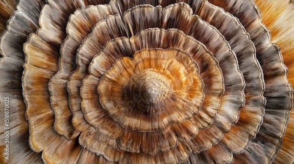 Fototapeta Intricate Layers of a Wooden Mushroom