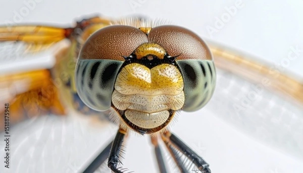 Fototapeta Macro Shot of Dragonfly Head Displaying Intricate Details and Color