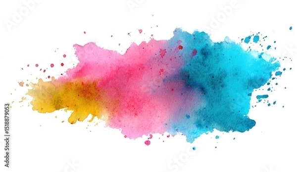 Obraz Watercolor stain on a transparent background. High quality
