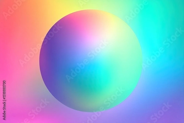Fototapeta Color gradient, gradation circle, vector grain noise texture holographic blur abstract background. Color watercolor gradient blend mesh of neon iridescent colors gradation. High quality