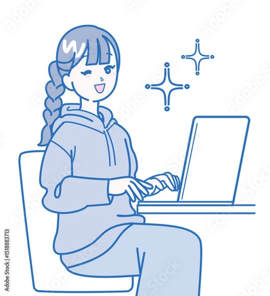 Obraz パソコン作業をしている女性