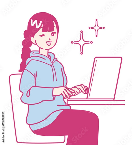 Obraz パソコン作業をしている女性