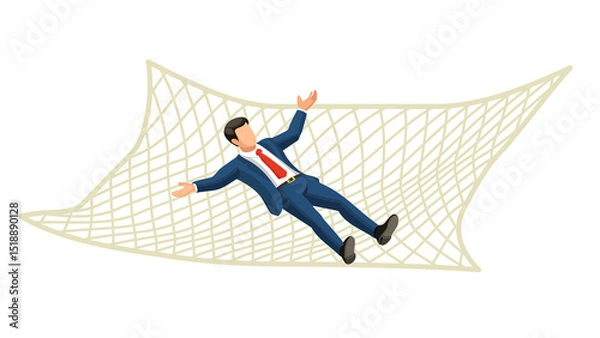 Fototapeta セーフティネットをイメージしたイラスト