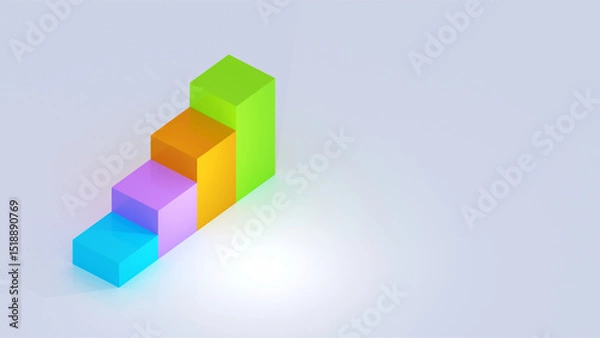 Fototapeta ビジネスがステップアップして拡大するイメージ