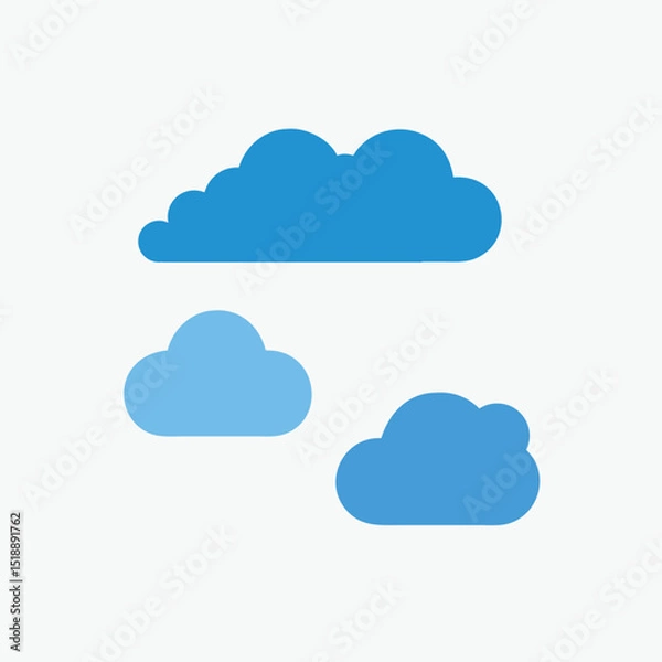 Fototapeta Minimalist clouds set. Great for web design, apps, children books, environmental graphics, weather icons