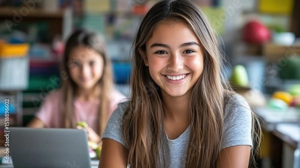 Obraz Smiling student in classroom