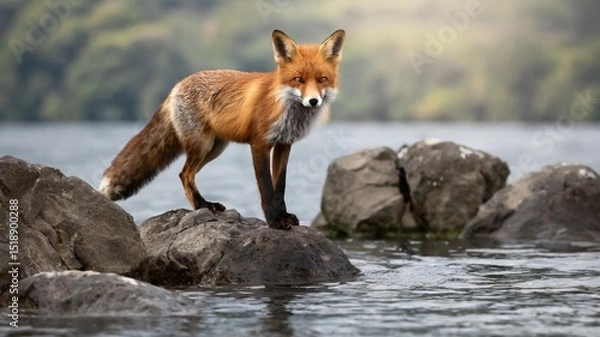Obraz red fox in the wild