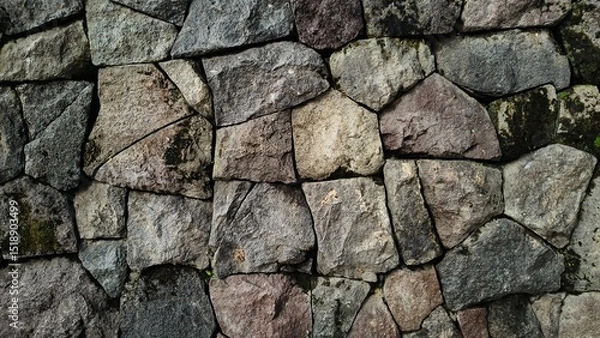 Fototapeta Stack of neatly arranged rocks, textured stone background