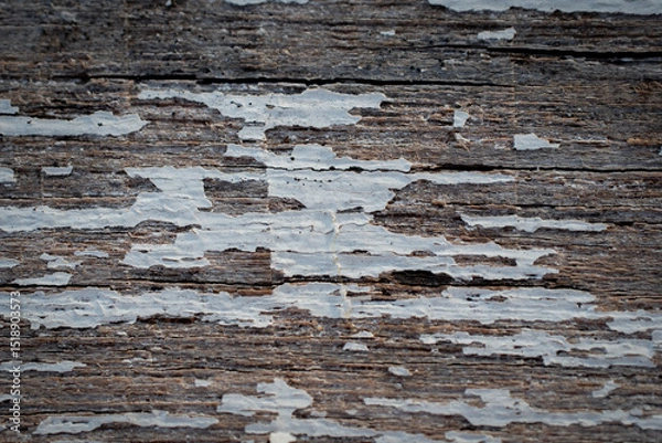 Obraz Old Weathered Wood with Peeling White Paint Texture Background