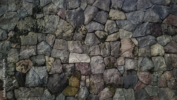 Fototapeta Stack of neatly arranged rocks, textured stone background