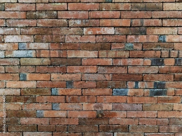 Fototapeta Brick of the wall and cement, The bricks are arranged neatly and glued with cement to form a wall
