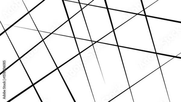 Obraz Abstract white background with random black lines, Random lines background. Abstract stripes or Geometric pattern.