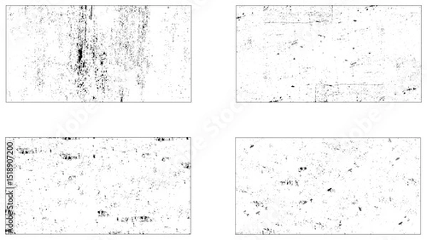 Obraz Black vertical dotted textured element collection. Grain noise texture background, grunge gradient, dirty distressed effect.