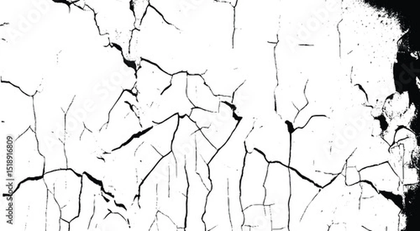 Obraz Cracked texture with black and white colors. stock photo