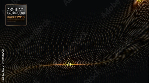 Obraz Black wave line abstract background, 1920x1080 HD template for elegant business invitation card, modern banner, clean design poster, not made by AI, simple flow lines