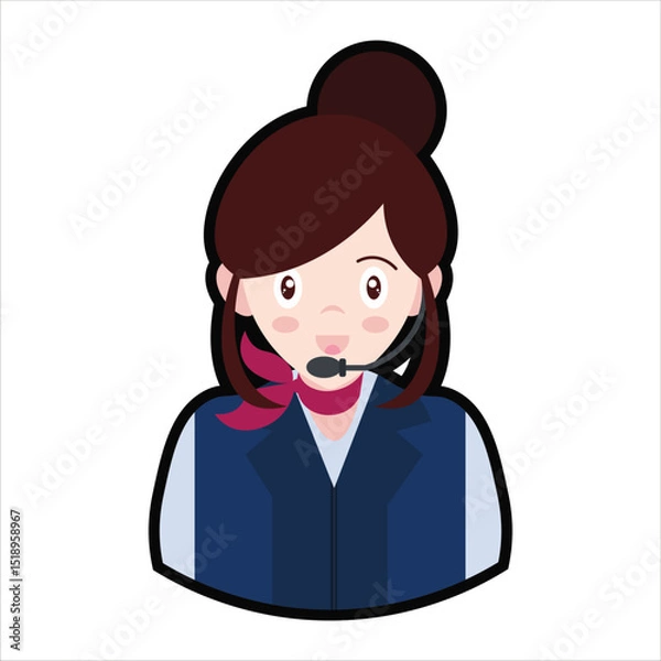 Obraz Colored Customer Service Cartoon Illustration