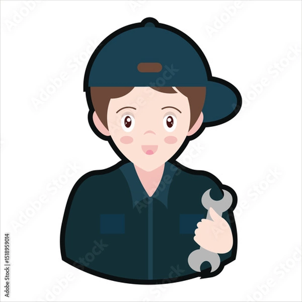 Obraz Colored Mechanic Cartoon Illustration