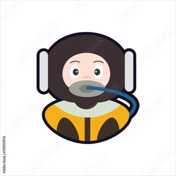 Obraz Colored Frogman Cartoon Illustration