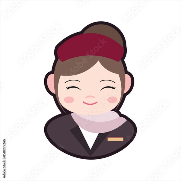Obraz Colored Stewardess Cartoon Illustration