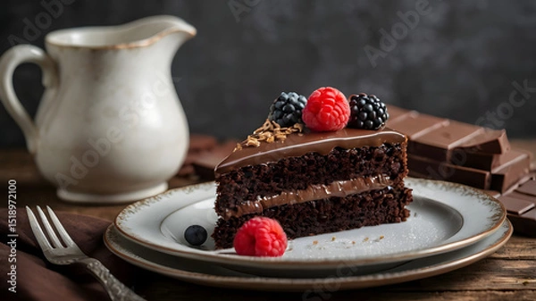 Obraz Chocolate Cake With Candle