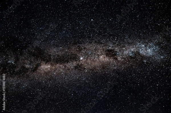 Fototapeta Stars and galaxy outer space sky night universe black starry background of shiny starfield