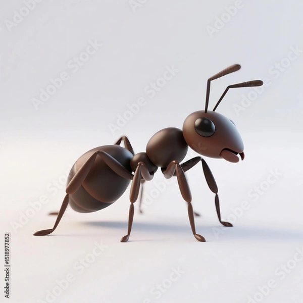 Obraz 3d ant on white background for assets
